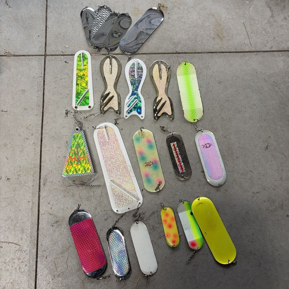 21pc Salmon Trout Trolling Flasher Dodger Lot Ocean/Fresh Fishing Lures Tackle